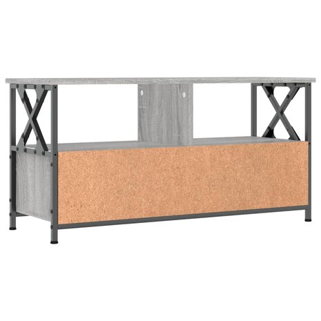 Tv-meubel 90x33x45 cm bewerkt hout grijs sonoma eikenkleurig 8