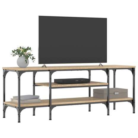 Tv-meubel 121x35x45 cm bewerkt hout en ijzer sonoma eikenkleur 3