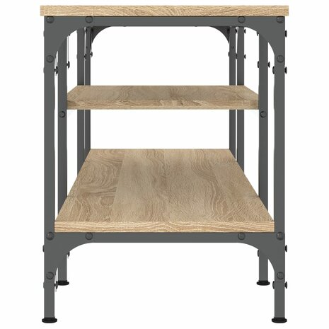 Tv-meubel 121x35x45 cm bewerkt hout en ijzer sonoma eikenkleur 5