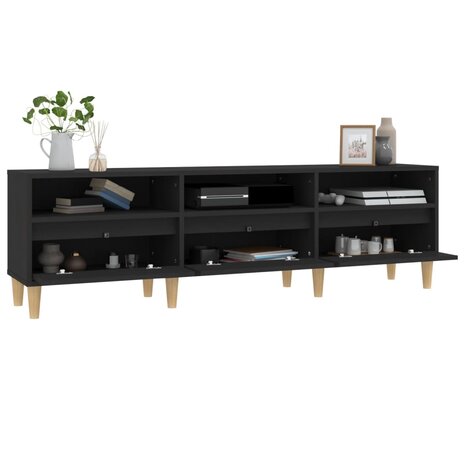 Tv-meubel 150x30x44,5 cm bewerkt hout zwart 5