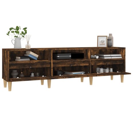 Tv-meubel 150x30x44,5 cm bewerkt hout gerookt eikenkleurig 5