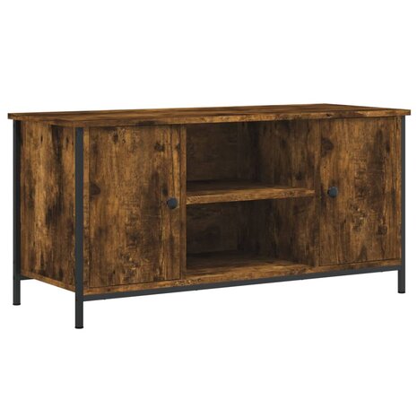 Tv-meubel 100x40x50 cm bewerkt hout gerookt eikenkleurig 2