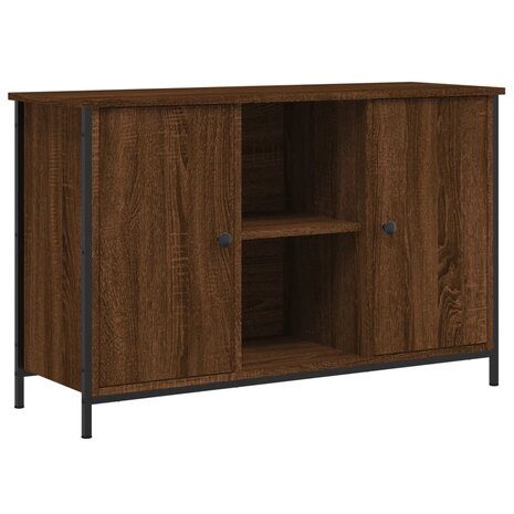 Tv-meubel 100x35x65 cm bewerkt hout bruin eikenkleur 2