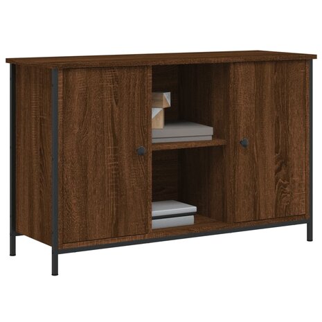 Tv-meubel 100x35x65 cm bewerkt hout bruin eikenkleur 3