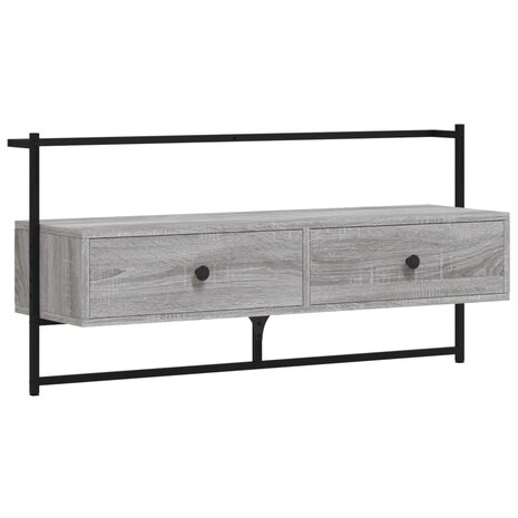 Tv-meubel wandgemonteerd 100,5x30x51 cm hout grijs sonoma eiken 2