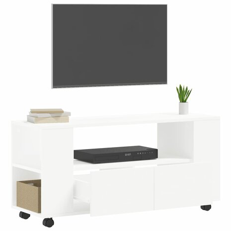 Tv-meubel 102x34,5x43 cm bewerkt hout wit 4