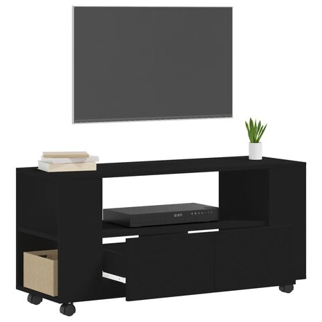 Tv-meubel 102x34,5x43 cm bewerkt hout zwart 4