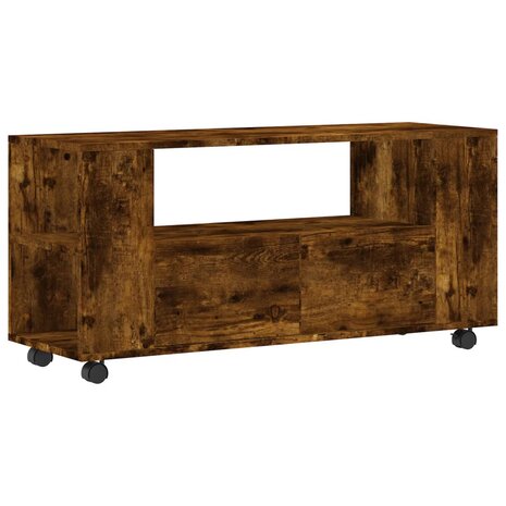 Tv-meubel 102x34,5x43 cm bewerkt hout gerookt eikenkleurig 2