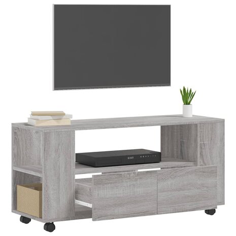 Tv-meubel 102x34,5x43 cm bewerkt hout grijs sonoma eikenkleurig 4