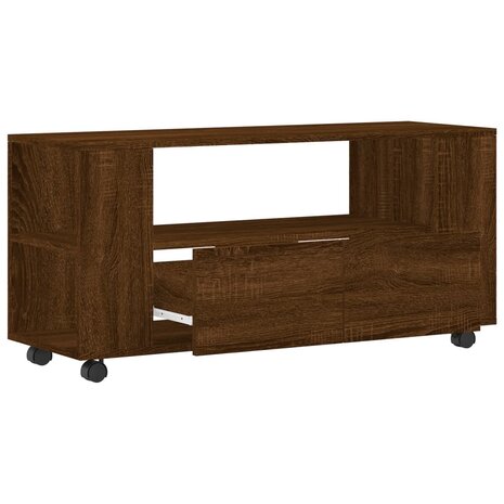 Tv-meubel 102x34,5x43 cm bewerkt hout bruin eikenkleur 5