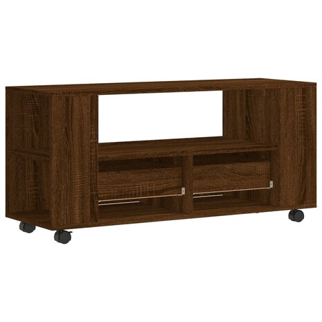 Tv-meubel 102x34,5x43 cm bewerkt hout bruin eikenkleur 8