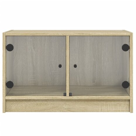 Tv-meubel met glazen deuren 68x37x42 cm sonoma eikenkleurig 6