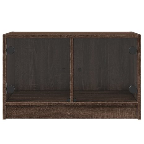 Tv-meubel met glazen deuren 68x37x42 cm bruin eikenkleur 6