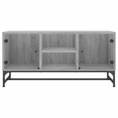 Tv-meubel met glazen deuren 102x37x50 cm grijs sonoma eiken 5