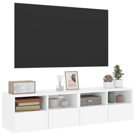 Tv-wandmeubels 2 st 60x30x30 cm bewerkt hout wit 6