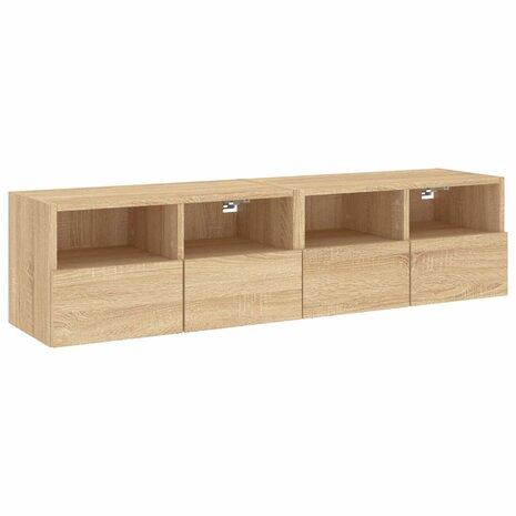 Tv-meubels 2 st 60x30x30 cm bewerkt hout sonoma eikenkleurig 2