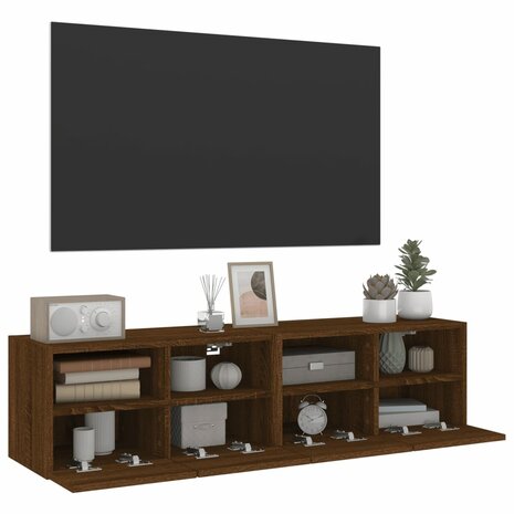 Tv-wandmeubels 2 st 60x30x30 cm bewerkt hout bruin eikenkleur 5