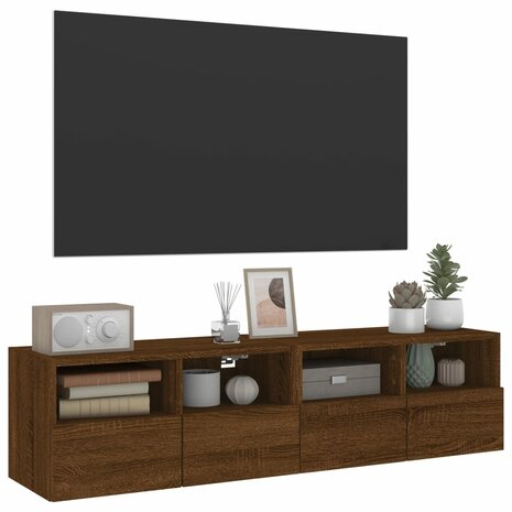 Tv-wandmeubels 2 st 60x30x30 cm bewerkt hout bruin eikenkleur 6