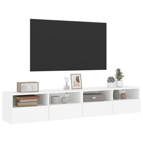 Tv-wandmeubels 2 st 80x30x30 cm bewerkt hout wit 5