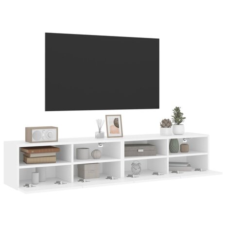 Tv-wandmeubels 2 st 80x30x30 cm bewerkt hout wit 6