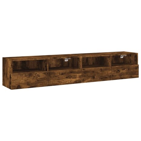 Tv-wandmeubels 2 st 80x30x30 cm bewerkt hout gerookt eikenkleur 2