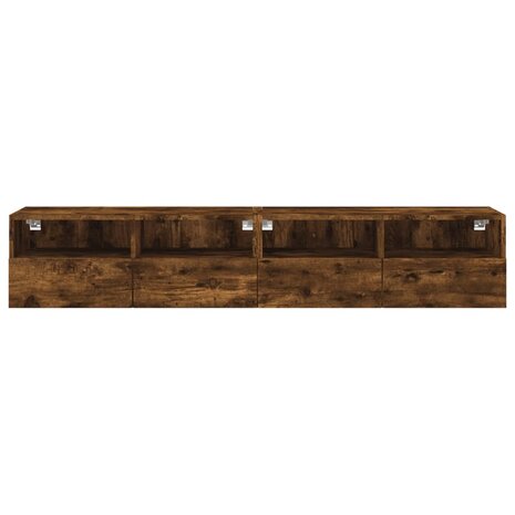 Tv-wandmeubels 2 st 80x30x30 cm bewerkt hout gerookt eikenkleur 8