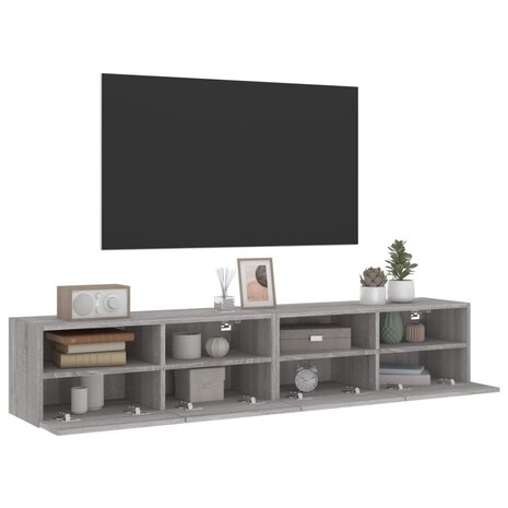 Tv-wandmeubels 2 st 80x30x30 cm bewerkt hout grijs sonoma eiken 6