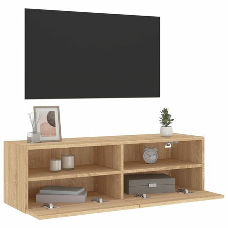 Tv-wandmeubel 100x30x30 cm bewerkt hout sonoma eikenkleurig 5