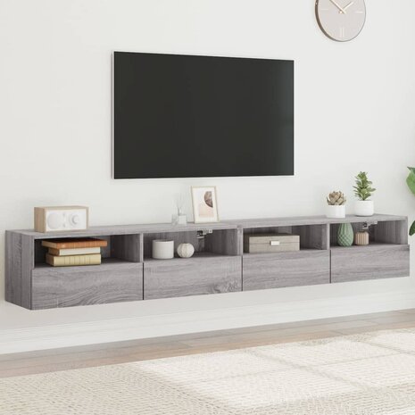 Tv-wandmeubels 2 st 100x30x30 cm hout grijs sonoma 1