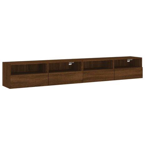 Tv-wandmeubels 2 st 100x30x30 cm bewerkt hout bruin eikenkleur 2