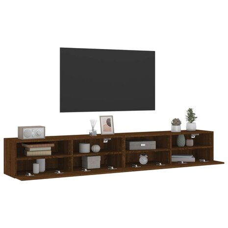 Tv-wandmeubels 2 st 100x30x30 cm bewerkt hout bruin eikenkleur 5