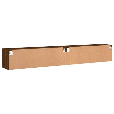 Tv-wandmeubels 2 st 100x30x30 cm bewerkt hout bruin eikenkleur 9