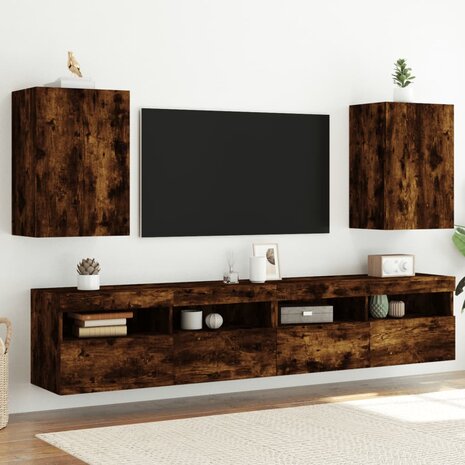 Tv-wandmeubels 2 st 40,5x30x60 cm bewerkt hout gerookt eiken 1