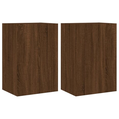 Tv-wandmeubels 2 st 40,5x30x60 cm bewerkt hout bruineikenkleur 2