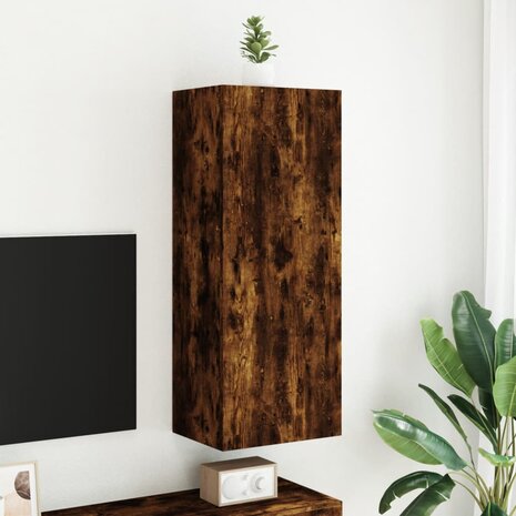 Tv-wandmeubel 40,5x30x102 cm bewerkt hout gerookt eikenkleurig 3