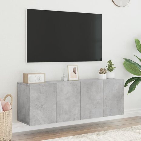 Tv-meubels 2 st wandgemonteerd 60x30x41 cm betongrijs 4