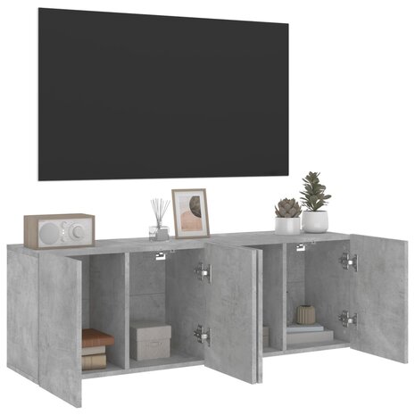 Tv-meubels 2 st wandgemonteerd 60x30x41 cm betongrijs 5