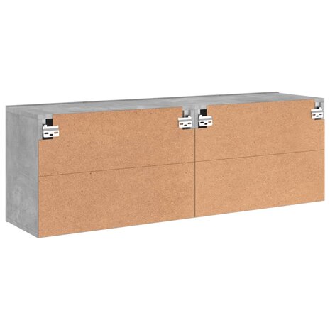 Tv-meubels 2 st wandgemonteerd 60x30x41 cm betongrijs 9