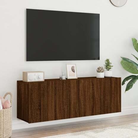 Tv-meubels 2 st wandgemonteerd 60x30x41 cm bruin eikenkleur 4