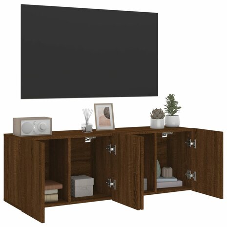 Tv-meubels 2 st wandgemonteerd 60x30x41 cm bruin eikenkleur 5