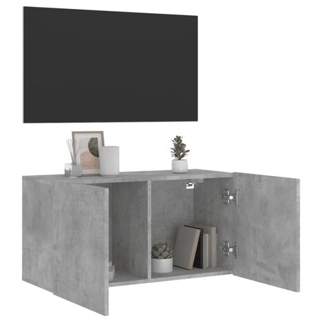 Tv-meubel wandgemonteerd 80x30x41 cm betongrijs 4