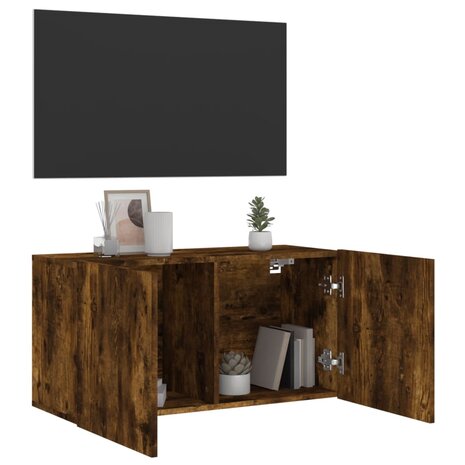 Tv-meubel wandgemonteerd 80x30x41 cm gerookt eikenkleurig 4