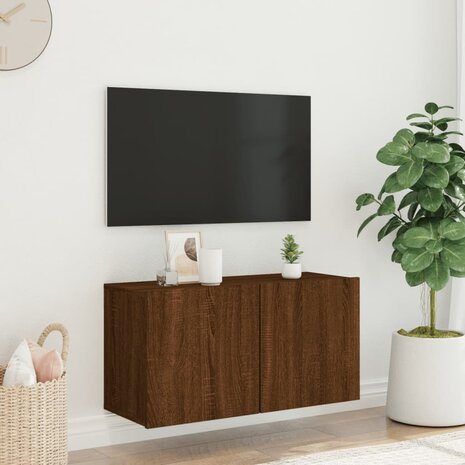 Tv-meubel wandgemonteerd 80x30x41 cm bruin eikenkleur 3