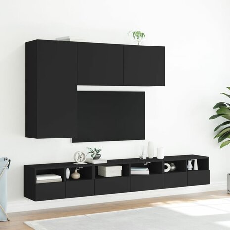 Tv-meubel wandgemonteerd 100x30x41 cm zwart 11