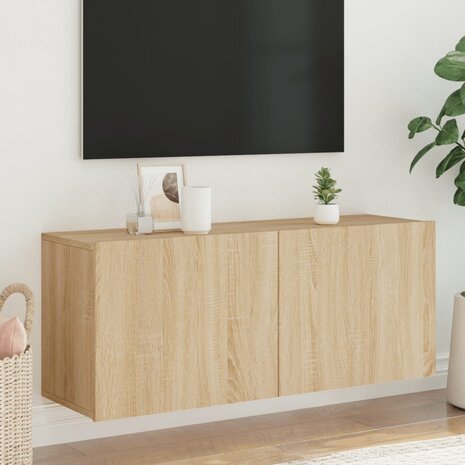 Tv-meubel wandgemonteerd 100x30x41 cm sonoma eikenkleurig 1