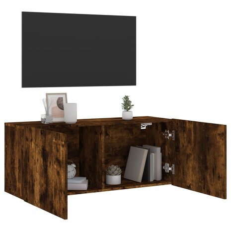 Tv-meubel wandgemonteerd 100x30x41 cm gerookt eikenkleurig 4