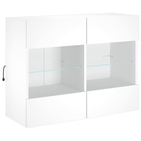 Tv-wandmeubel met LED-verlichting 78,5x30x60,5 cm wit 3