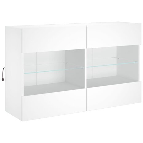 Tv-wandmeubel met LED-verlichting 98,5x30x60,5 cm wit 3