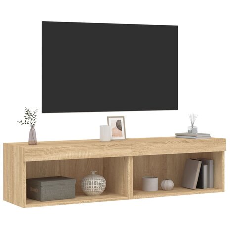 Tv-meubels met LED-verlichting 2 st 60x30x30 cm sonoma eiken 6