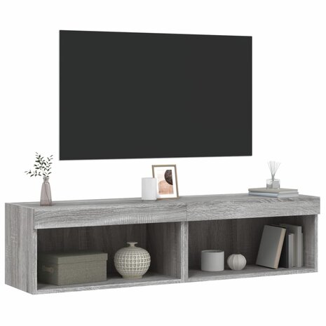 Tv-meubels met LED-verlichting 2 st 60x30x30 cm grijs sonoma 6